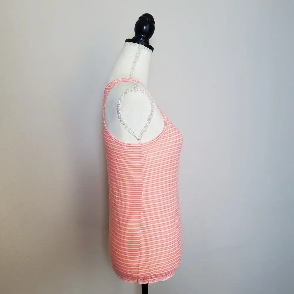 J. Crew Pink Striped Tank Top Small